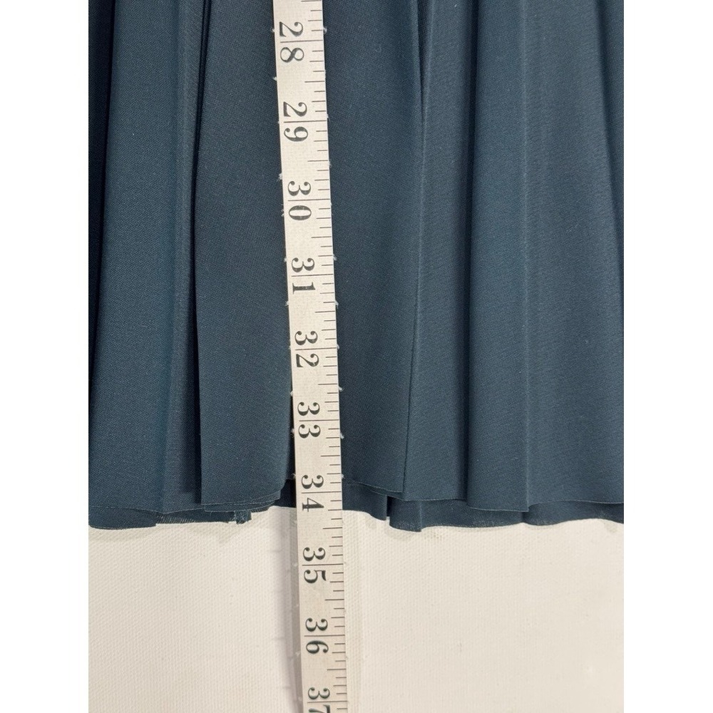 COS Pleated Midi Skirt Size 4 Teal High Waisted Minimalist A-Line Classic - Picture 9 of 9